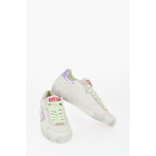Diesel S-LEROJI Low Top Sneakers aus Leder mit kontrastierenden Details