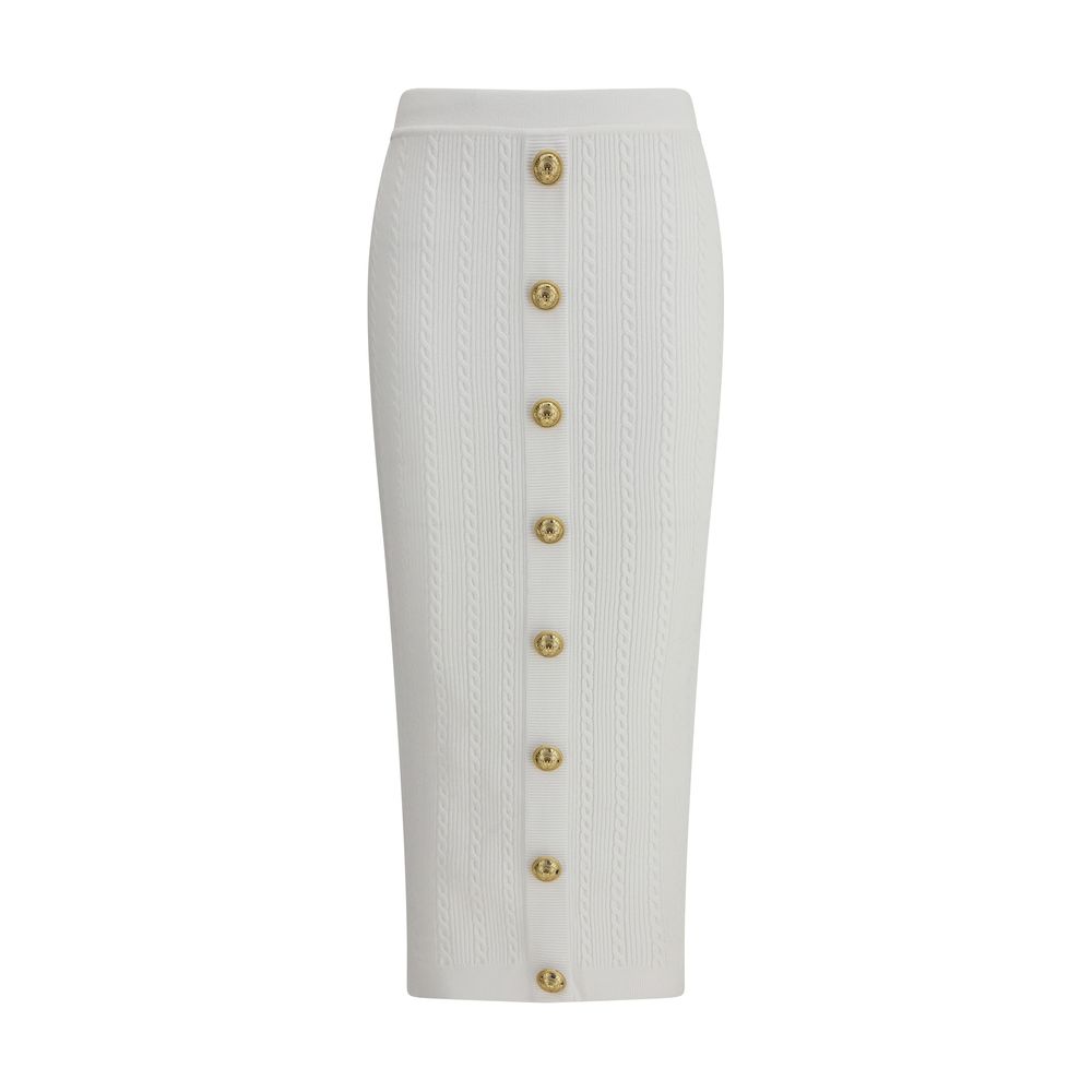 Balmain Midirock aus Strick