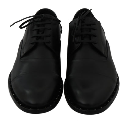 Dolce & Gabbana Schwarzes Leder Derby Formale Schuhe