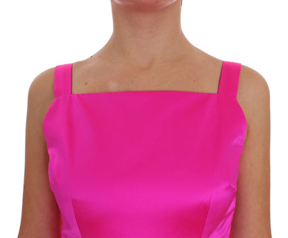 Dolce & Gabbana Rosa Seide Langes Etuikleid Ballkleid