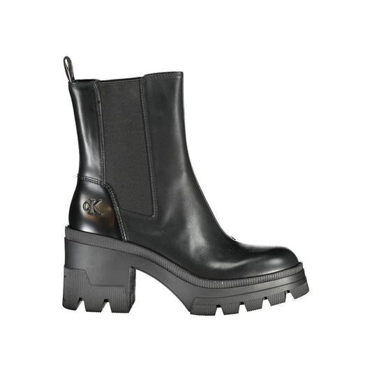 Calvin Klein Schwarzes Leder Damen Stiefel
