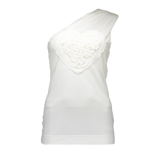 Love Moschino Weißes Elastan Oberteile &amp