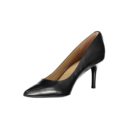 Ralph Lauren Flacher Schuh aus schwarzem Leder