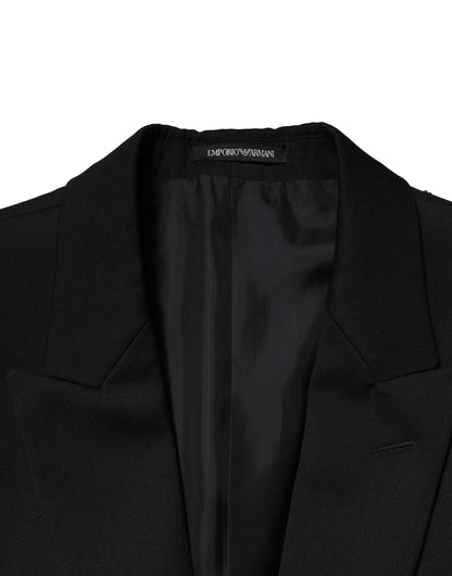 Emporio Armani Schwarzer Zweireiher Herren Jacke Anzug Blazer