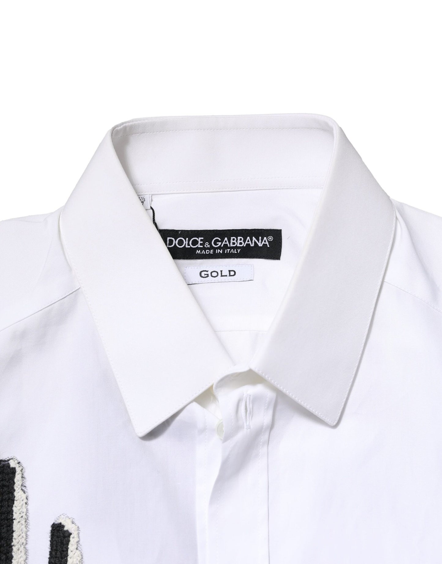 Dolce & Gabbana Weißes Hemd mit GOLD-Stickerei