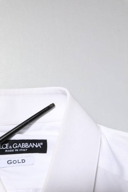 Dolce & Gabbana Weißes Hemd mit GOLD-Stickerei