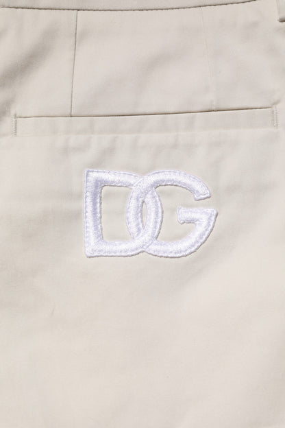 Dolce & Gabbana Beigefarbene Bermuda-Shorts aus Baumwolle mit mittlerer Taille