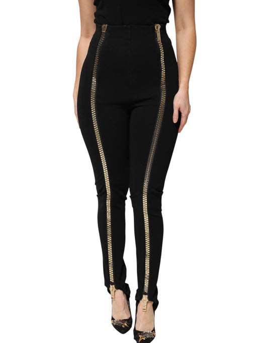 Dolce & Gabbana Schwarze Skinny-Hose mit hoher Taille