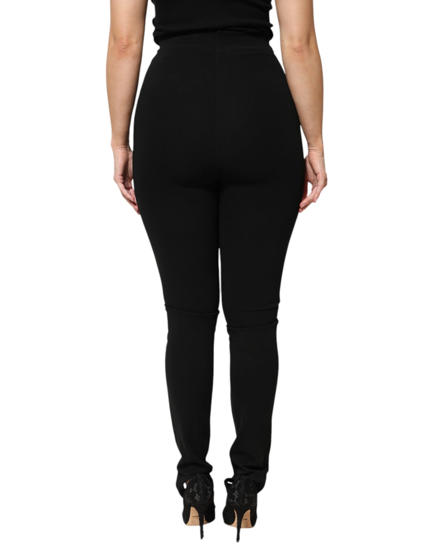 Dolce & Gabbana Schwarze Skinny-Hose mit hoher Taille