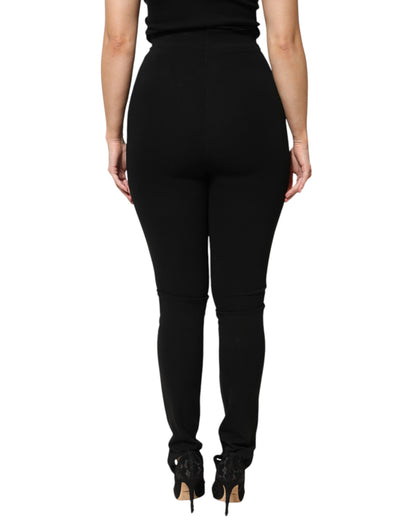Dolce & Gabbana Schwarze Skinny-Hose mit hoher Taille