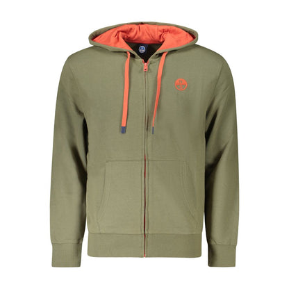 North Sails Grüner Baumwollpullover mit Kapuze für Männer