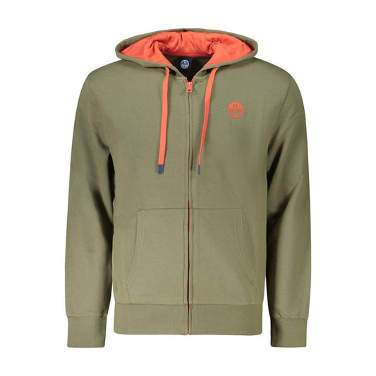 North Sails Grüner Baumwollpullover mit Kapuze für Männer