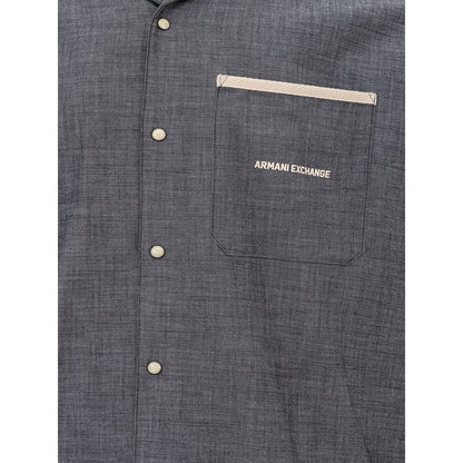 Armani Exchange Blaues Baumwollhemd