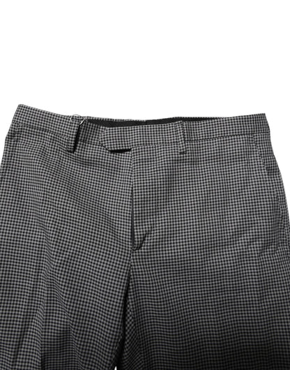 BENCIVENGA Schwarz-weiß karierte, spitz zulaufende Kleiderhosen