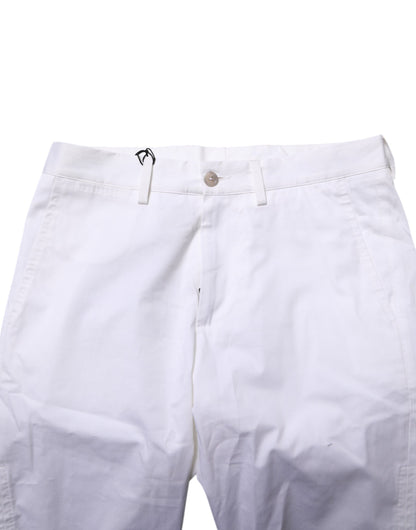 Dolce & Gabbana Weiße Baumwoll-Stretch Herren Denim Bermuda Shorts