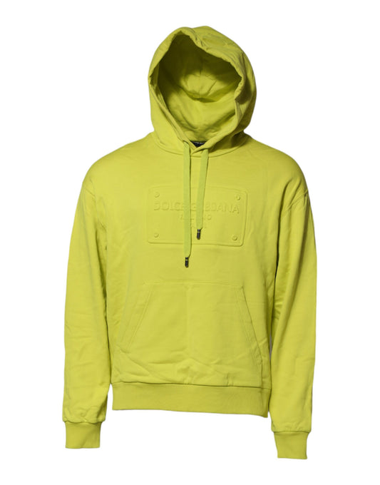 Dolce & Gabbana Grünes Logo-Sweatshirt aus Baumwolle mit Kapuze Pullover