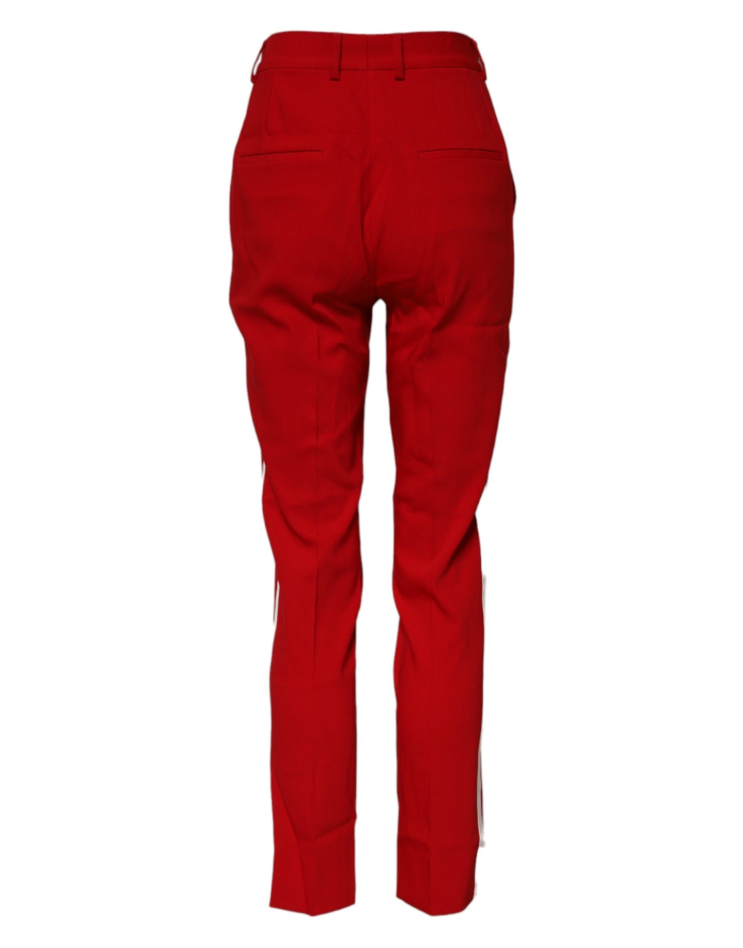 Dolce & Gabbana Rote Wollhose mit halber Taille und konischem Schnitt