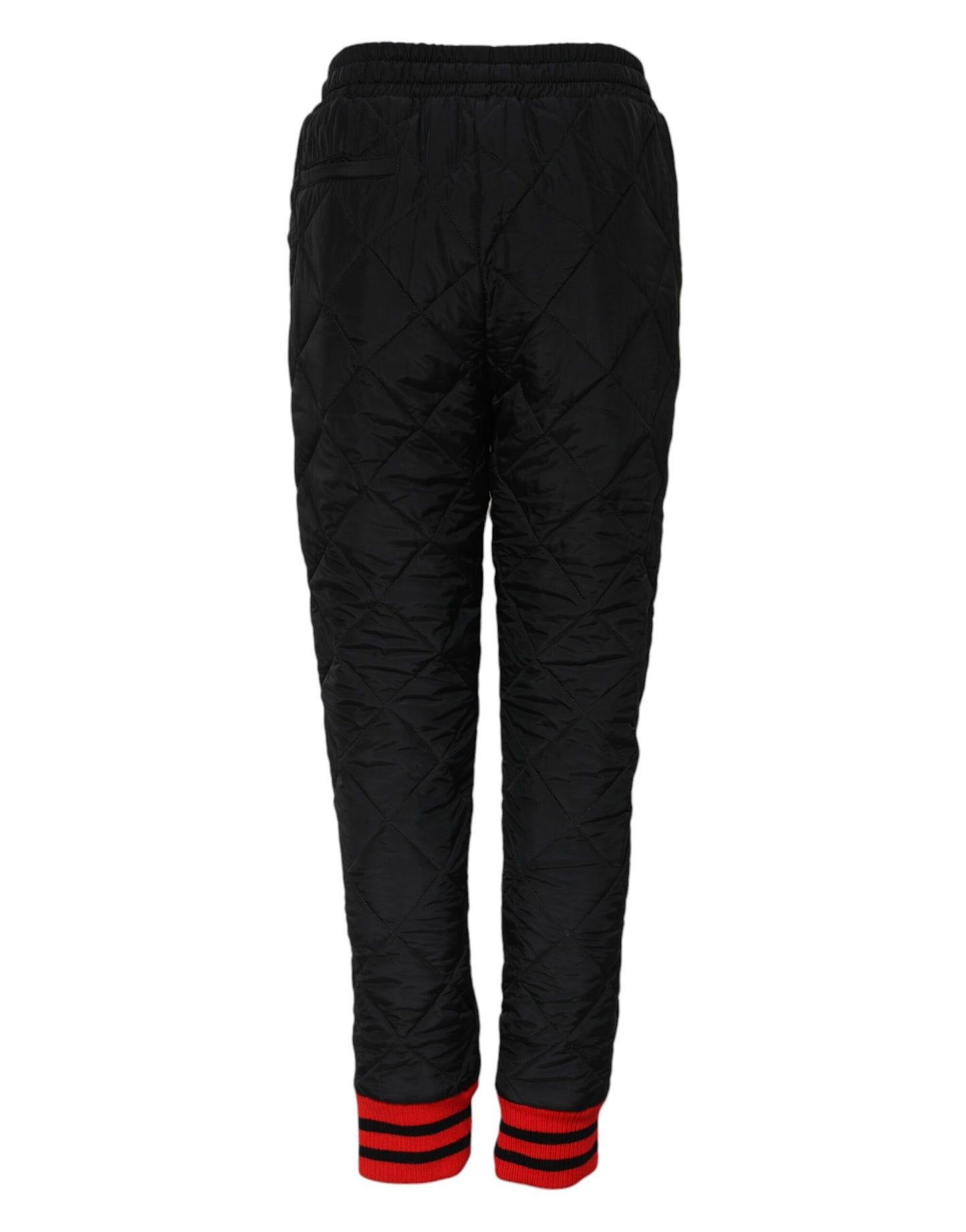 Dolce & Gabbana Schwarze gesteppte Joggerhose mit mittlerer Taille