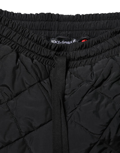 Dolce & Gabbana Schwarze gesteppte Joggerhose mit mittlerer Taille