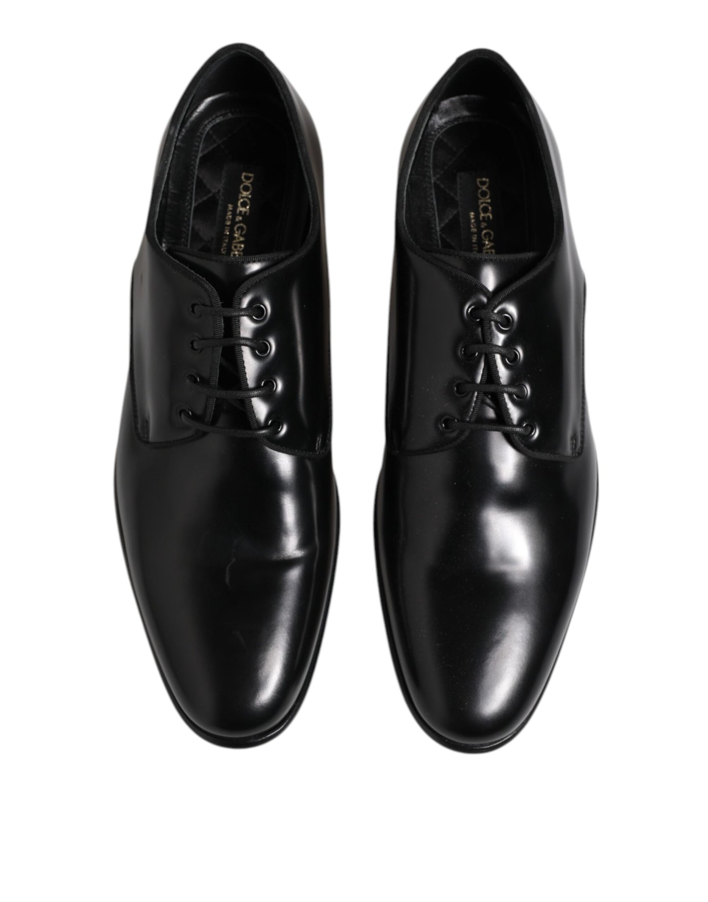 Dolce & Gabbana Schwarz Leder Lace Up Derby Männer Kleid Schuhe