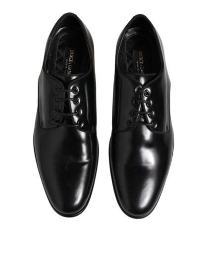 Dolce & Gabbana Schwarz Leder Lace Up Derby Männer Kleid Schuhe