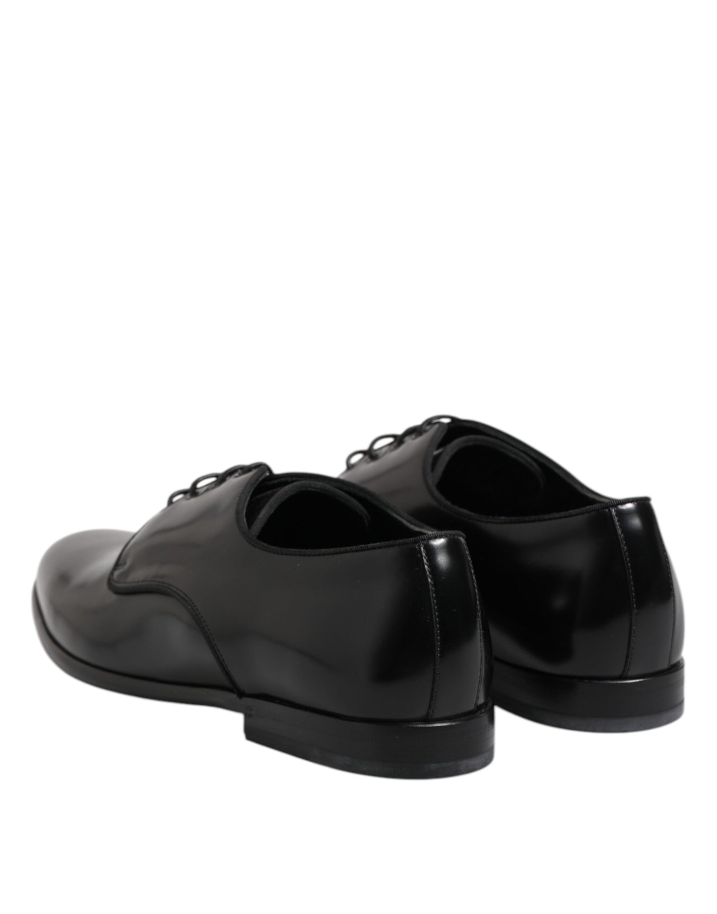 Dolce & Gabbana Schwarz Leder Lace Up Derby Männer Kleid Schuhe