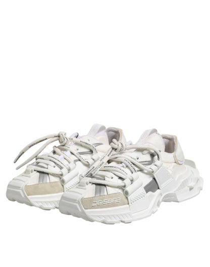 Dolce & Gabbana Weiß Grau Low Top Space Sneakers Schuhe