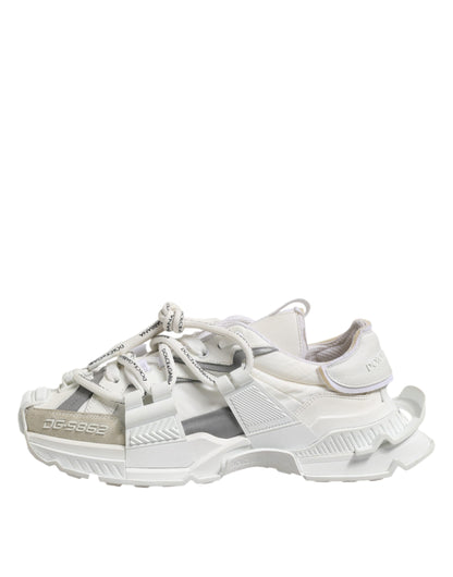 Dolce & Gabbana Weiß Grau Low Top Space Sneakers Schuhe