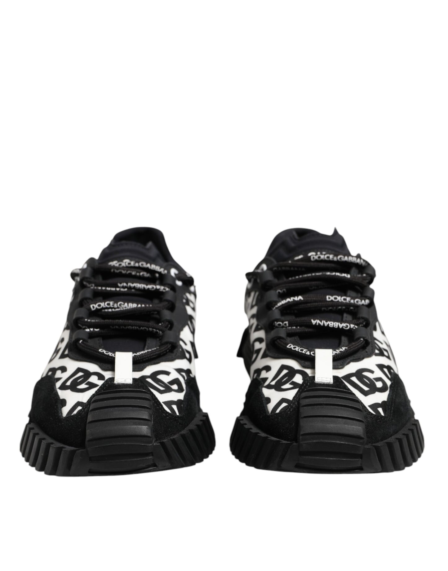 Dolce & Gabbana Schwarz Logo Lace Up Low Top NS1 Turnschuhe Schuhe
