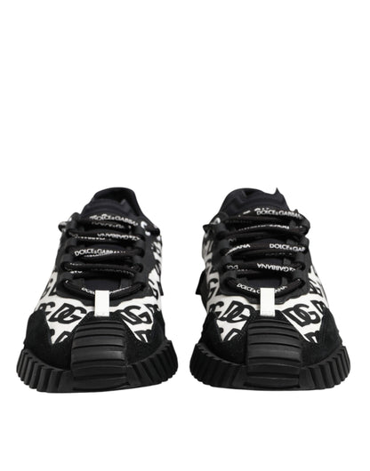 Dolce & Gabbana Schwarz Logo Lace Up Low Top NS1 Turnschuhe Schuhe