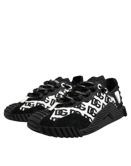 Dolce & Gabbana Schwarz Logo Lace Up Low Top NS1 Turnschuhe Schuhe
