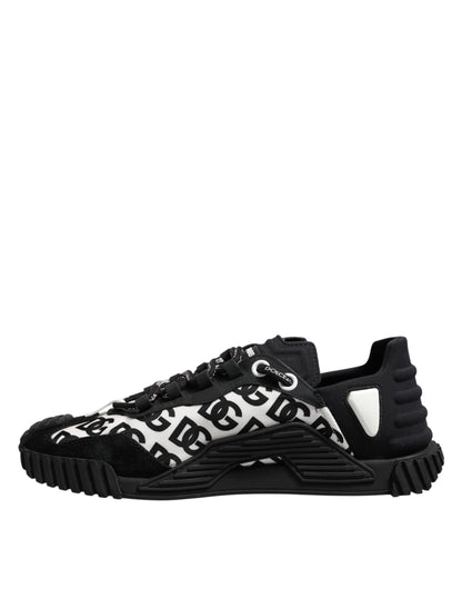 Dolce & Gabbana Schwarz Logo Lace Up Low Top NS1 Turnschuhe Schuhe