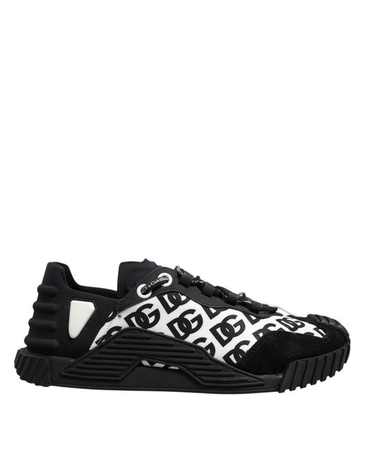 Dolce & Gabbana Schwarz Logo Lace Up Low Top NS1 Turnschuhe Schuhe