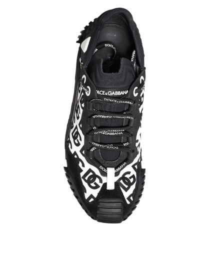 Dolce & Gabbana Schwarz Logo Lace Up Low Top NS1 Turnschuhe Schuhe