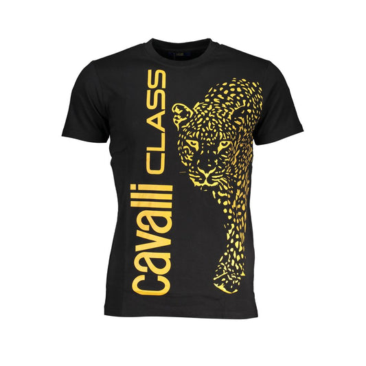 Cavalli Class Schwarzes T-Shirt aus Baumwolle