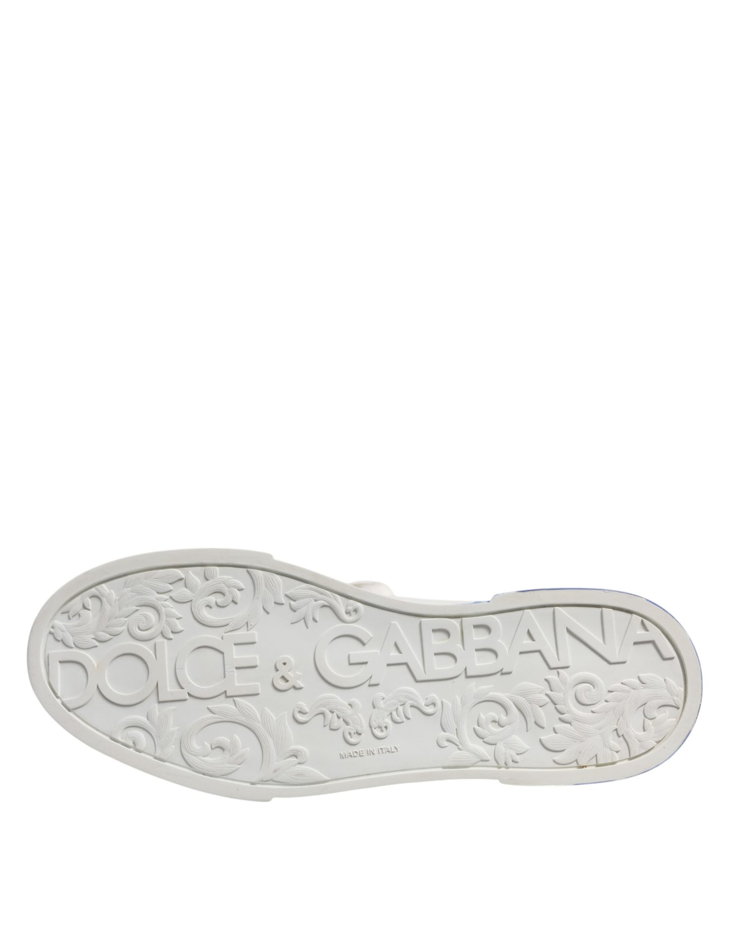 Dolce & Gabbana Weiß Blau Low Top Leder Turnschuhe Schuhe