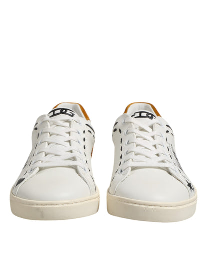 Dolce & Gabbana Weiß Leder MILANO Low Top Turnschuhe Schuhe