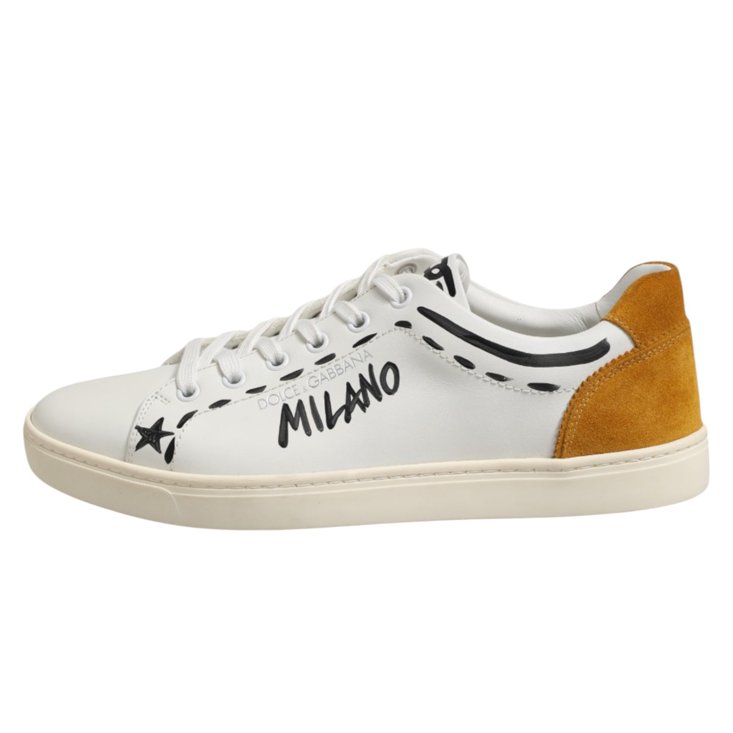 Dolce & Gabbana Weiß Leder MILANO Low Top Turnschuhe Schuhe