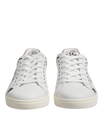 Dolce & Gabbana Weiß Leder MILANO Low Top Turnschuhe Schuhe