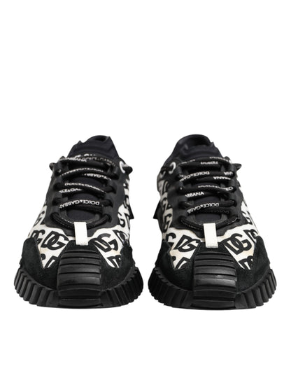Dolce & Gabbana Schwarz Logo Lace Up Low Top NS1 Turnschuhe Schuhe