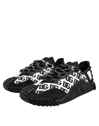 Dolce & Gabbana Schwarz Logo Lace Up Low Top NS1 Turnschuhe Schuhe