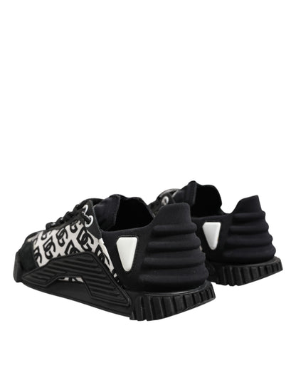 Dolce & Gabbana Schwarz Logo Lace Up Low Top NS1 Turnschuhe Schuhe