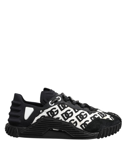 Dolce & Gabbana Schwarz Logo Lace Up Low Top NS1 Turnschuhe Schuhe