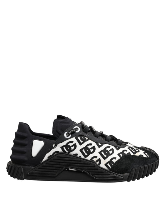 Dolce & Gabbana Schwarz Logo Lace Up Low Top NS1 Turnschuhe Schuhe