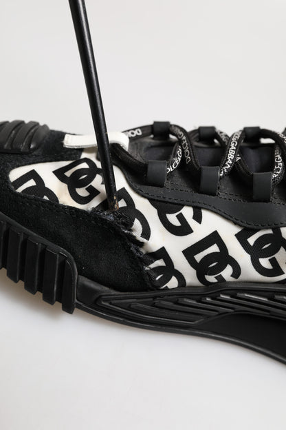 Dolce & Gabbana Schwarz Logo Lace Up Low Top NS1 Turnschuhe Schuhe