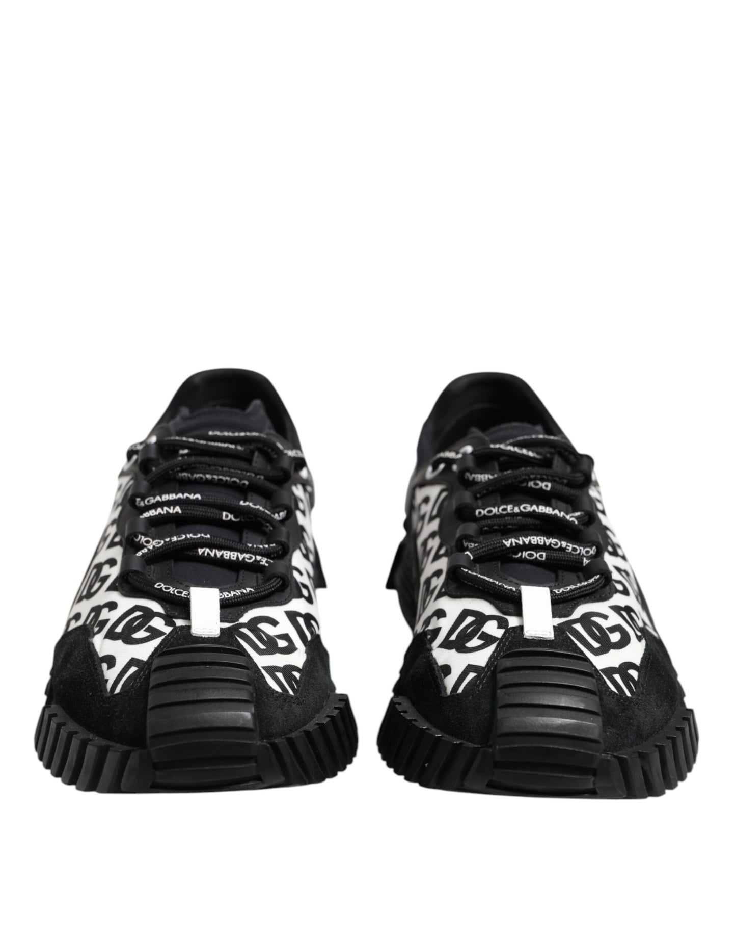 Dolce & Gabbana Schwarz Logo Lace Up Low Top NS1 Turnschuhe Schuhe