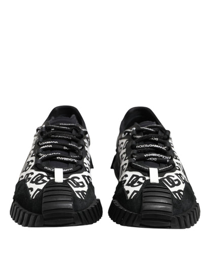 Dolce & Gabbana Schwarz Logo Lace Up Low Top NS1 Turnschuhe Schuhe