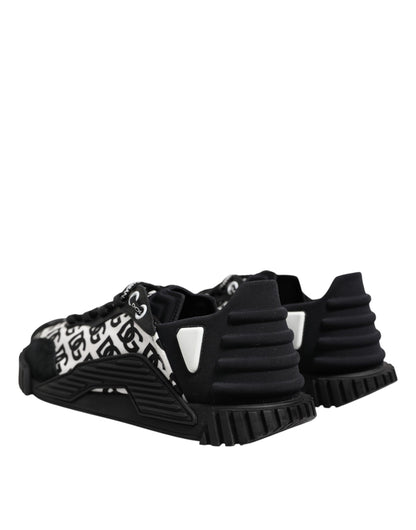 Dolce & Gabbana Schwarz Logo Lace Up Low Top NS1 Turnschuhe Schuhe