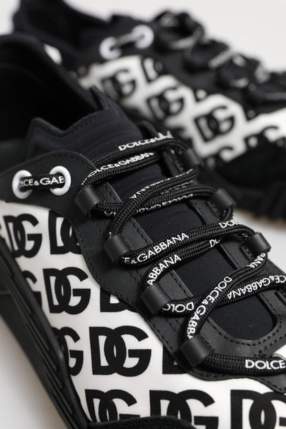 Dolce & Gabbana Schwarz Logo Lace Up Low Top NS1 Turnschuhe Schuhe