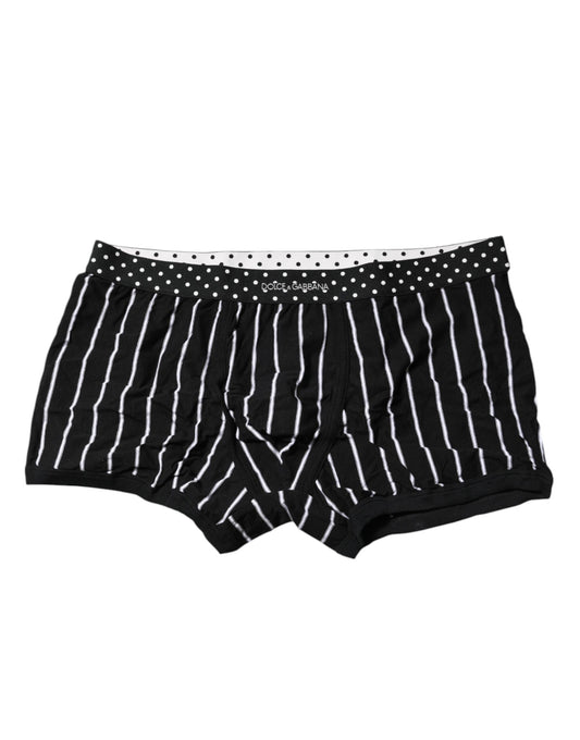 Dolce & Gabbana Schwarz-weiß gestreifte reguläre Boxer-Unterwäsche